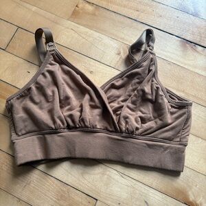 Storq Sz S Brown Nursing Maternity Casual Soft Bra